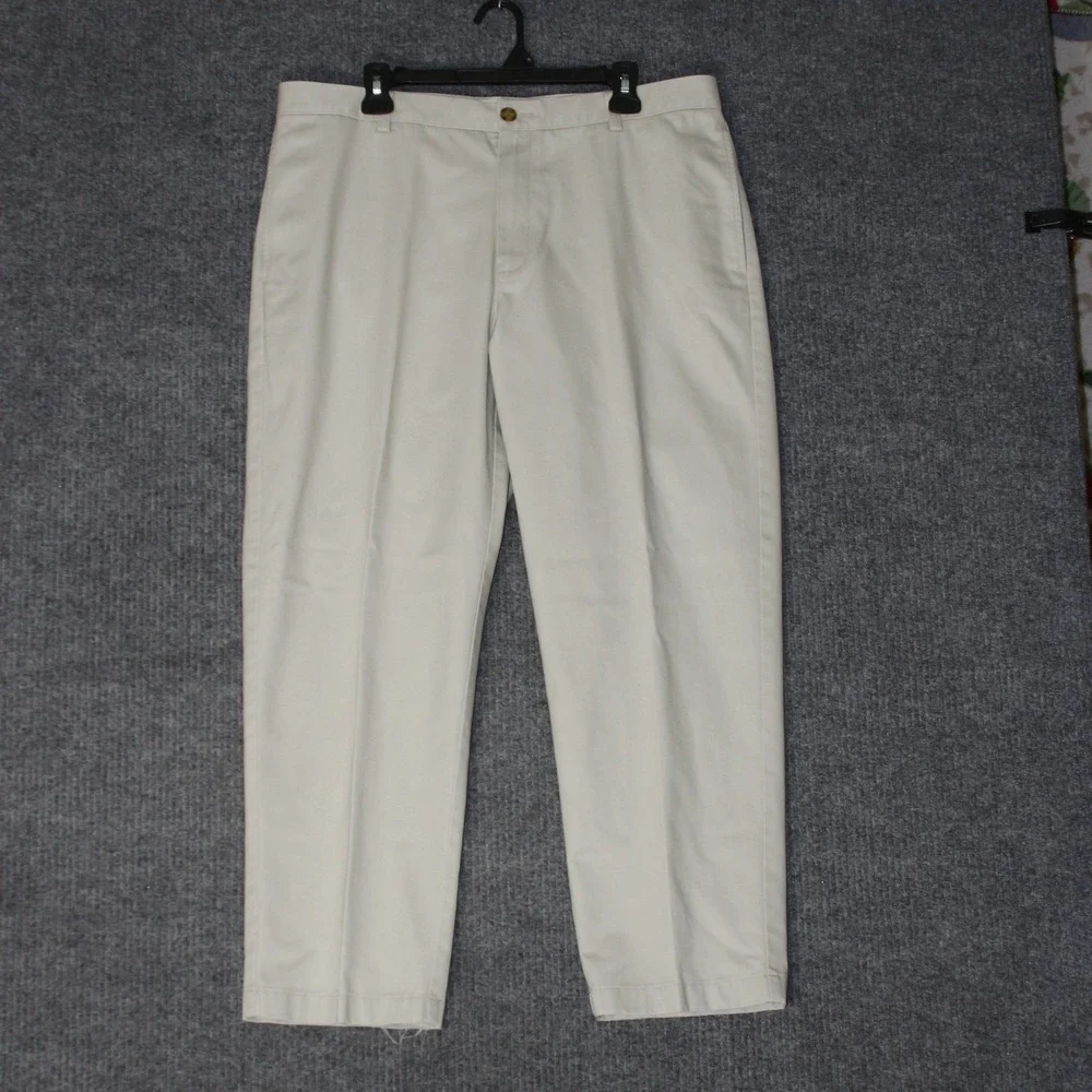 LL Bean Classic Fit Chino Pants Mens 36x28 Beige Khaki Cotton Staple Gorpcore